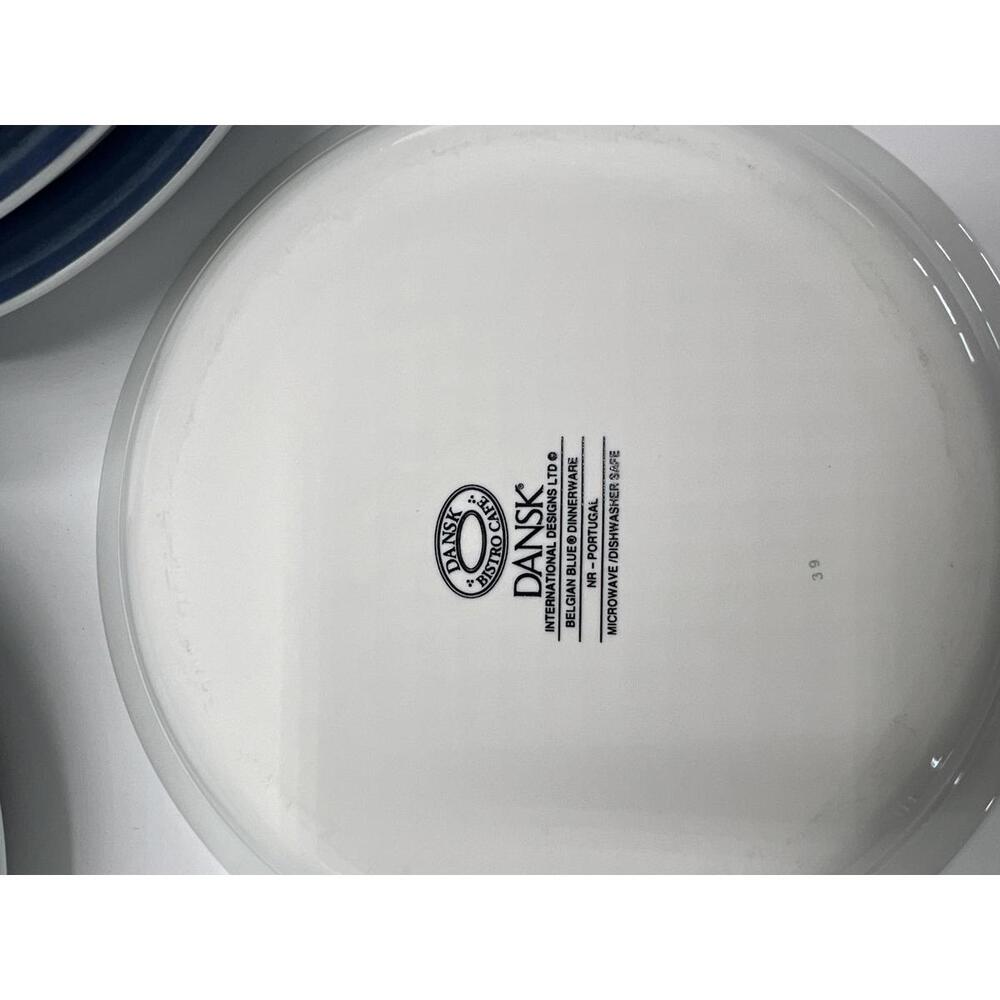Dansk Belgian Blue Bistro Cafe Rimmed Soup Plates - Set of 8 - Picture 5 of 5